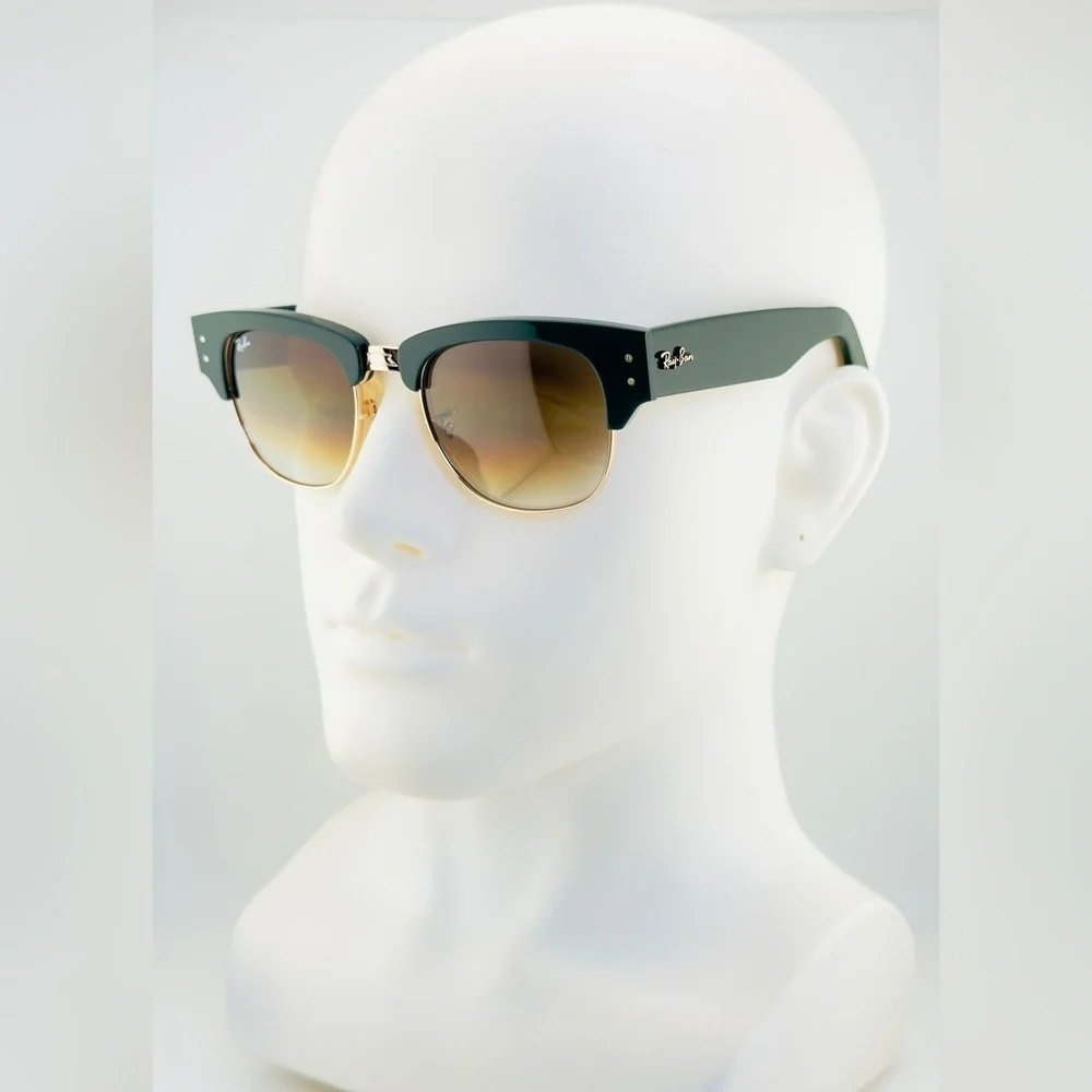 Ray-Ban Mega Clubmaster Sunglasses RB0316-S Polished Green and Gold Frame UNISEX